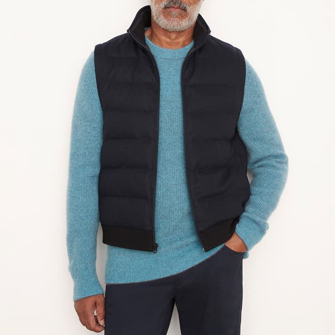 Vince Navy Quilted Body Warmer