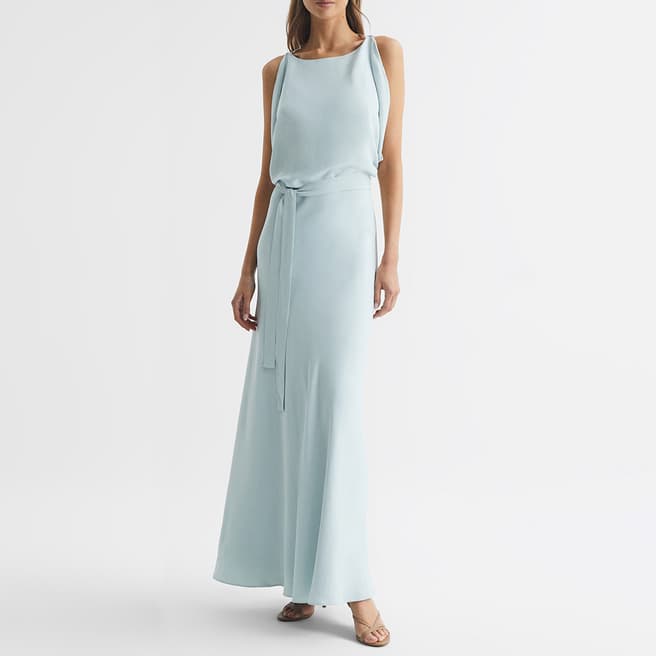 Reiss Blue Ida Split Sleeve Maxi Dress