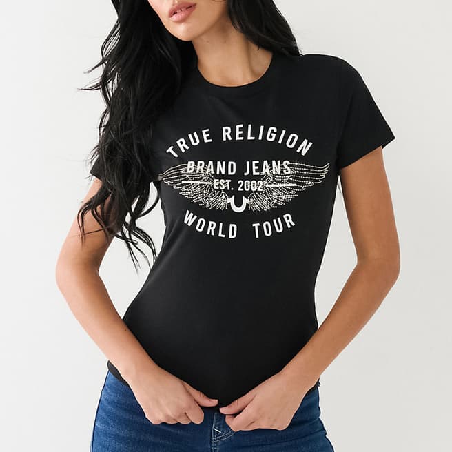 True Religion Black Retro Slim Cotton T-Shirt