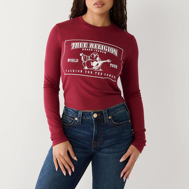 True Religion Dark Red Ribbed Top