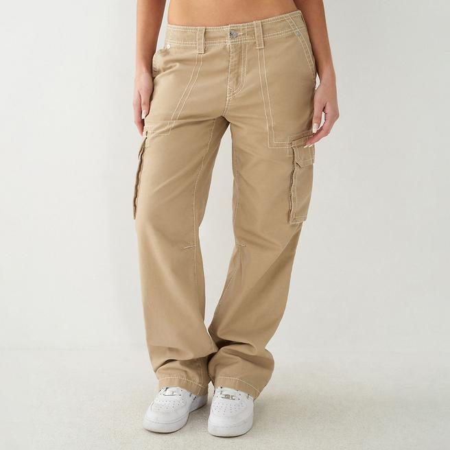 True Religion Beige Cargo Trousers