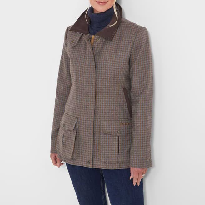 Schöffel Brown Herringbone Tweed Wool Jacket
