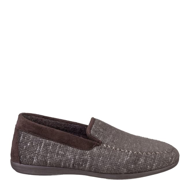 Cotswold Brown Stanley Loafer Slippers
