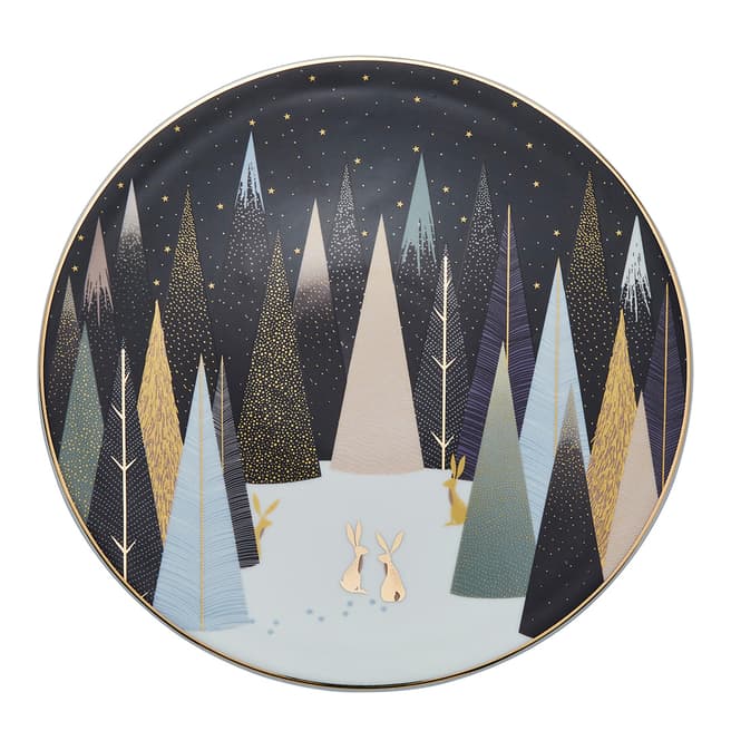 Sara Miller Frosted Pines Rabbit Serving Plate