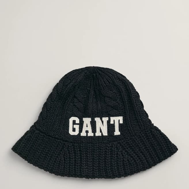 Gant Black Knitted Wool Blend Bell Hat