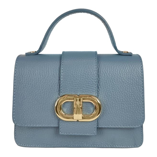 Bella Blanco Light Blue Mini Dollar Leather Handbag