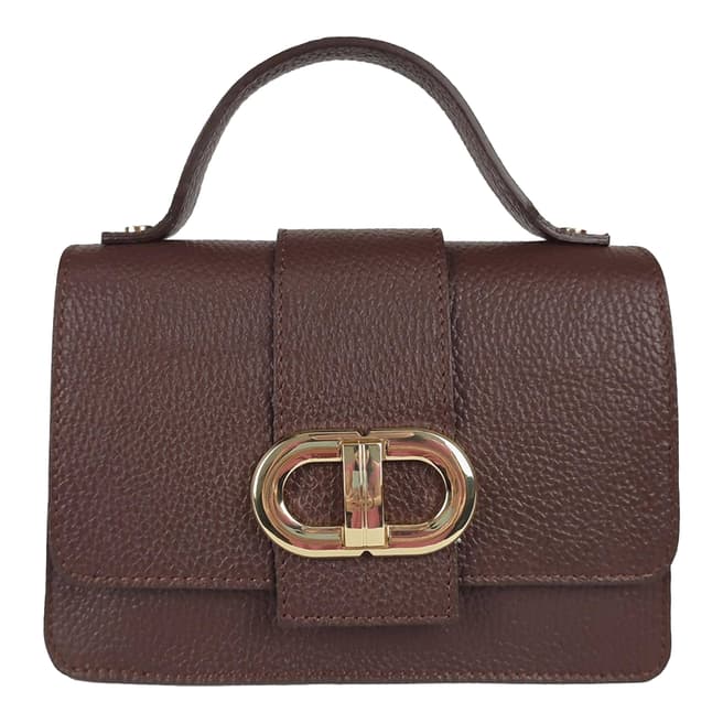 Bella Blanco Brown Mini Dollar Leather Handbag