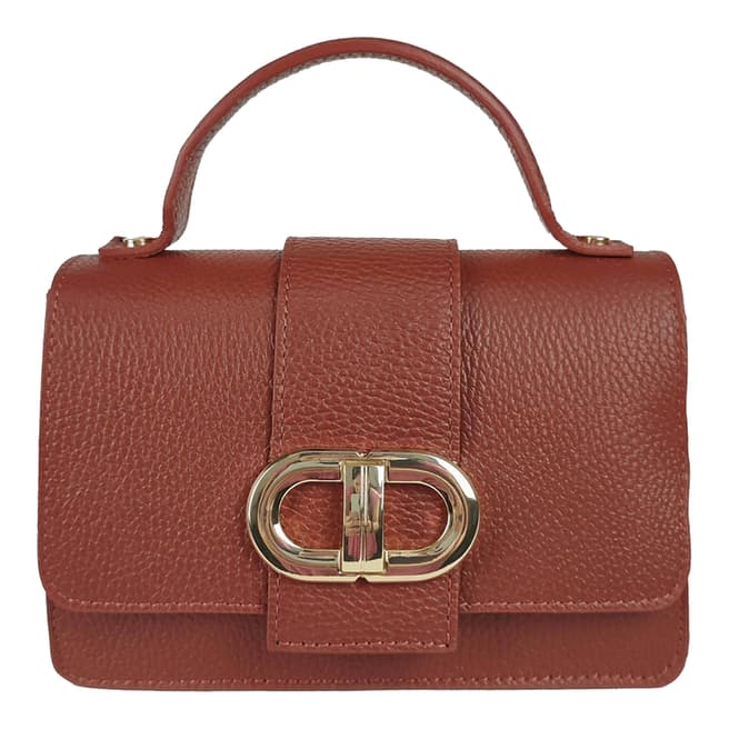 Bella Blanco Tan Mini Dollar Leather Handbag