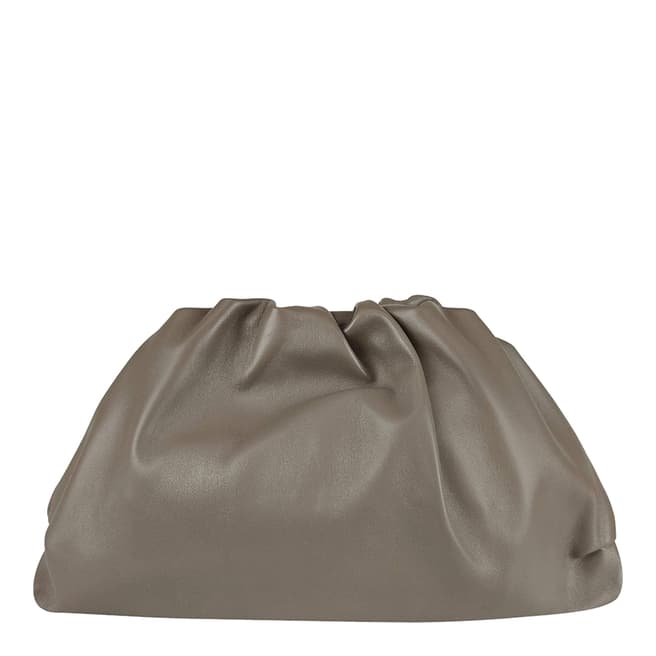 Bella Blanco Taupe Leather Clutch Bag