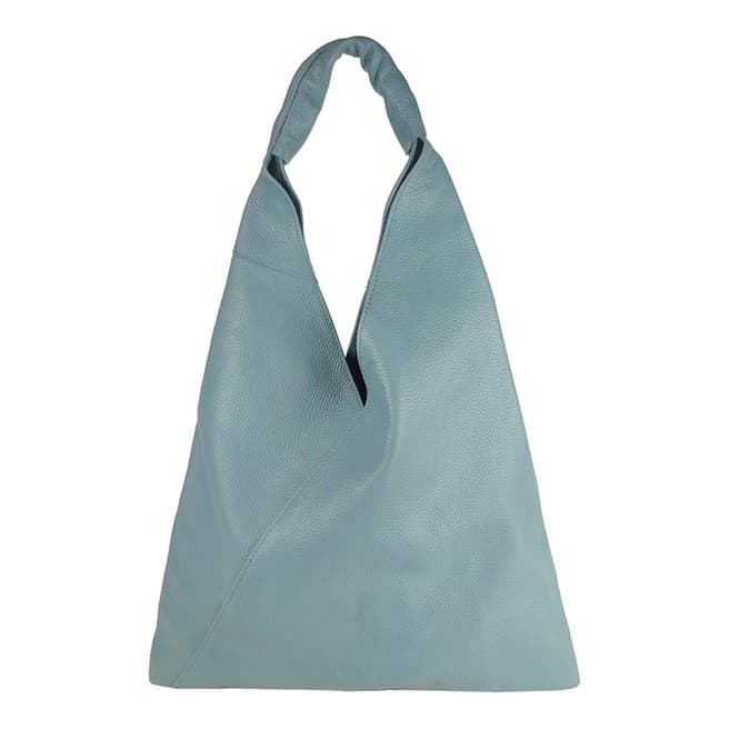 Bella Blanco Light Blue Dollar Leather Shoulder Bag