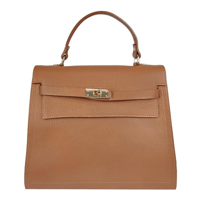 Bella Blanco Tan Dollar Leather Handbag