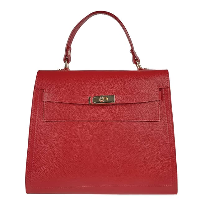 Bella Blanco Red Dollar Leather Handbag