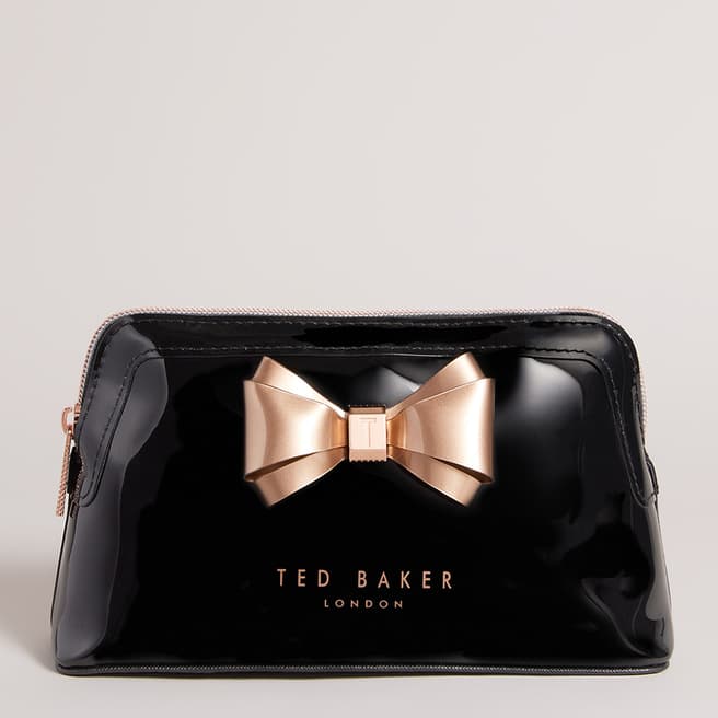 Ted Baker Black Aimee Glossy Bow Wash Bag