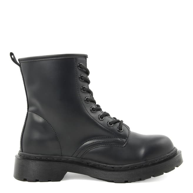 LAB78 Black Chunky Lace Up Ankle Boots