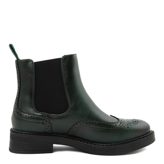 LAB78 Green Detailed Slip On Ankle Boots