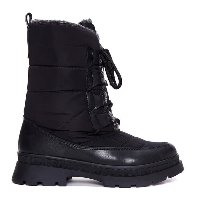 LAB78 Black Technical Lace Up Long Boots