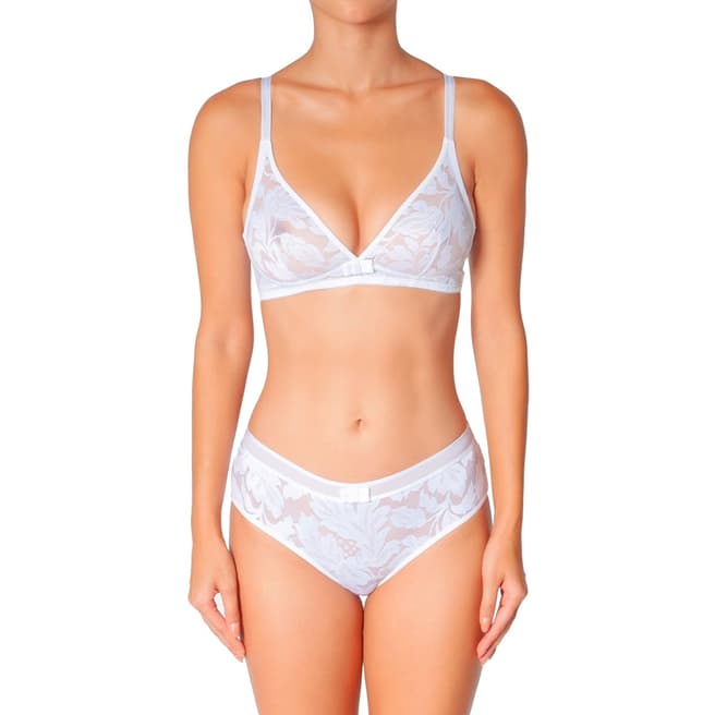 Huit White Pansy Triangle Bralette
