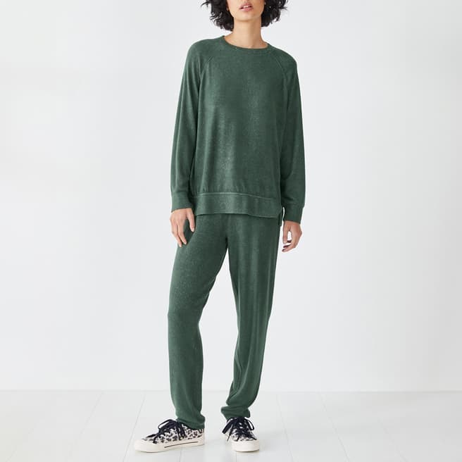 hush Dark Green Elle Supersoft Relaxed Joggers
