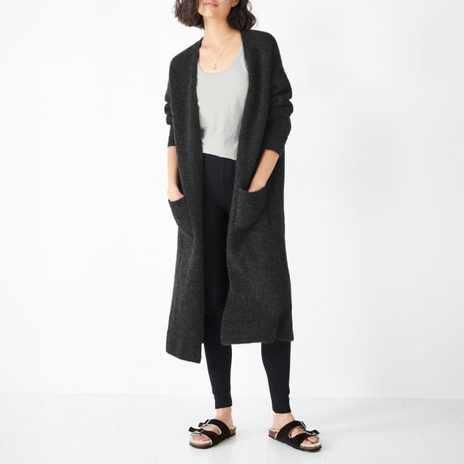 hush  Charcoal Bette Longline Knitted Cardigan