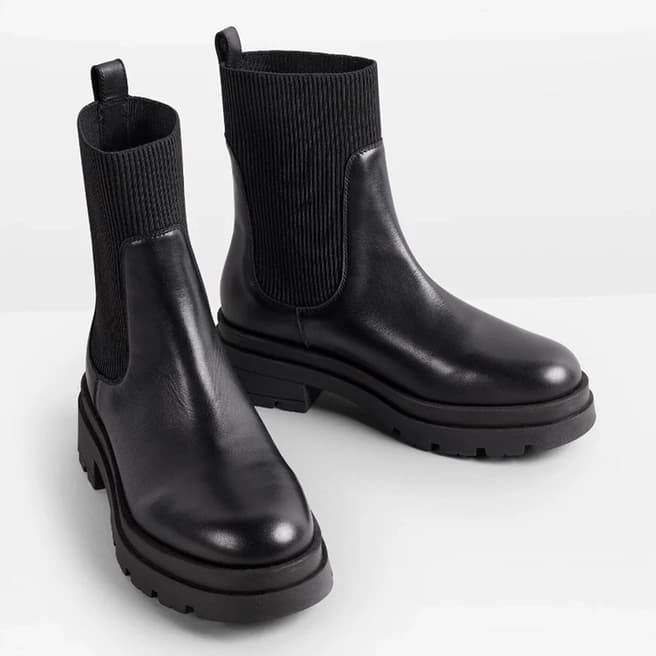 hush Black Pinner Leather Boots