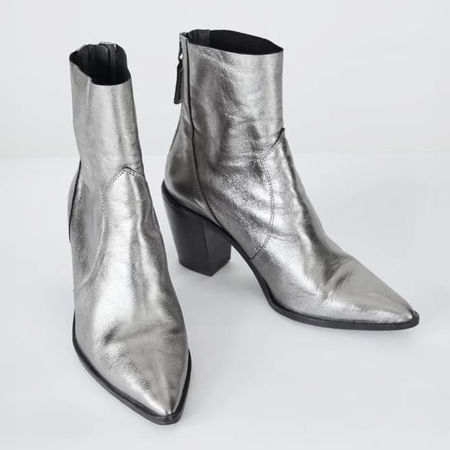 hush Silver Tallis Metallic Leather Boots
