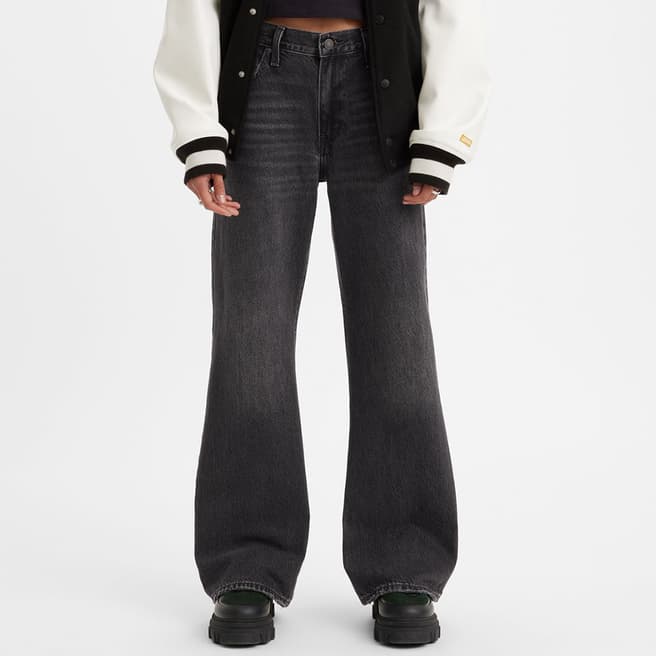 Levi's Washed Black Baggy Bootcut Jeans