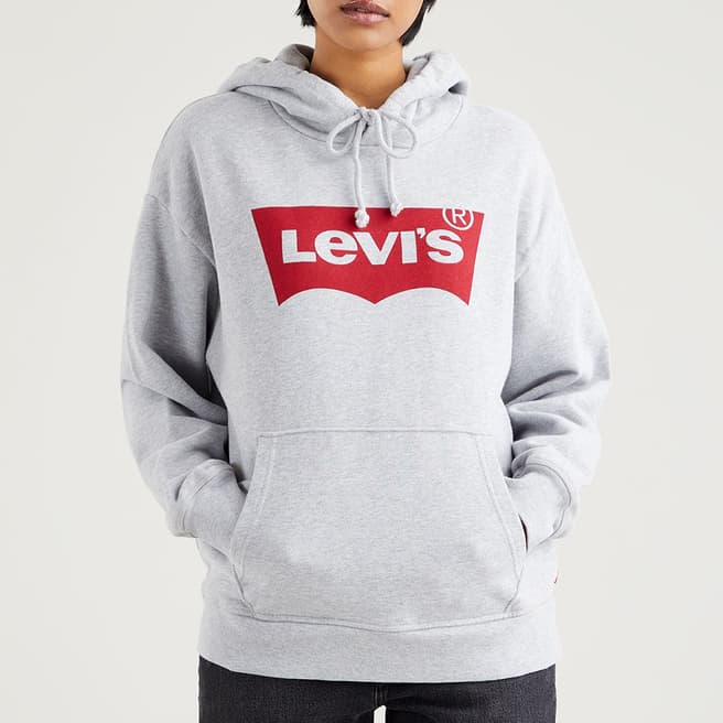 Levi's Grey Graphic Cotton Hoodie