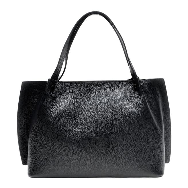 Luisa Vannini Black Italian Leather Top Handle Bag