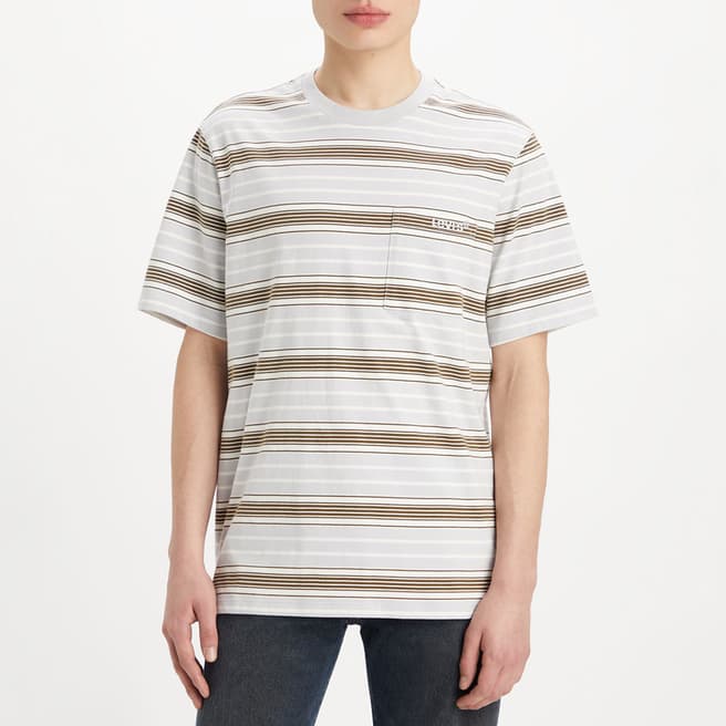 Levi's White Pocket Stripe Cotton T-Shirt