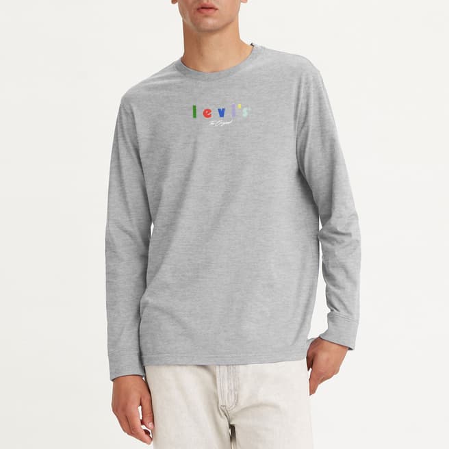 Levi's Grey Graphic Cotton Sweatshirt
