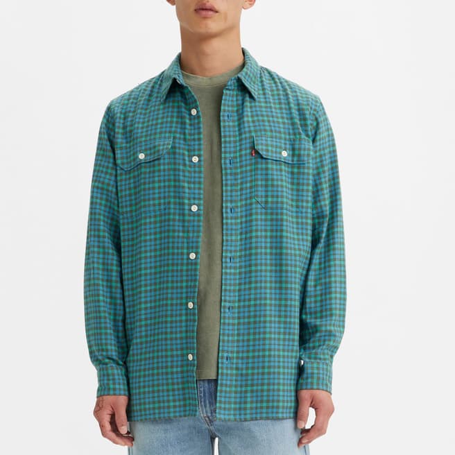 Levi's Blue Jackson Worker Cotton Check Shirt