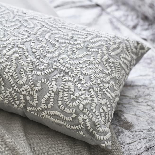Zoffany Maze Coral Cushion, Silver