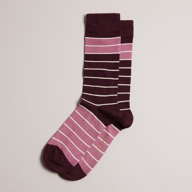 Ted Baker Pink Breezey Striped Socks