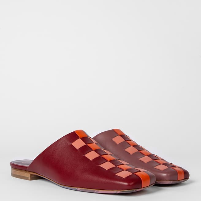 PAUL SMITH Red Leather Nata Mule