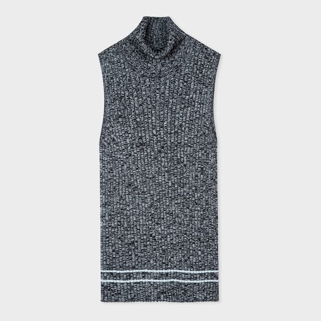 PAUL SMITH Grey Knitted Wool Blend Vest
