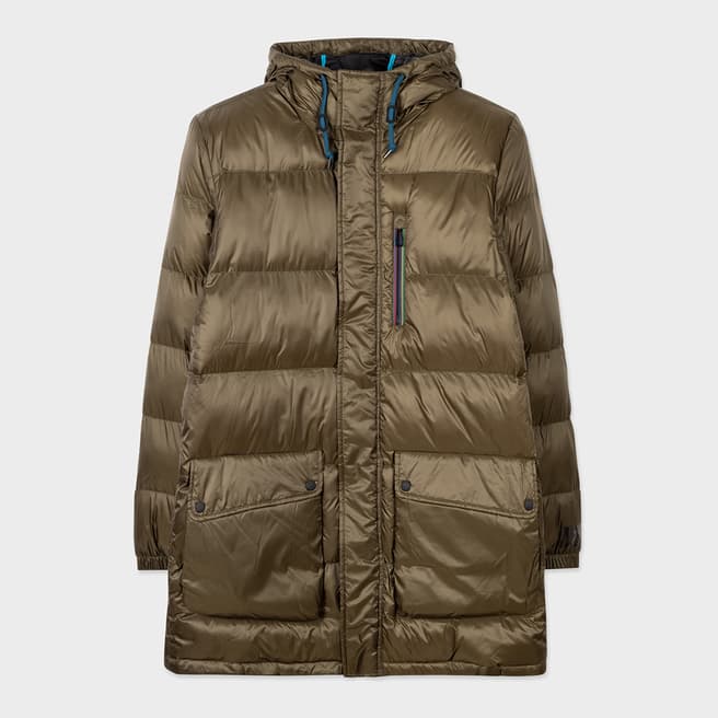 PAUL SMITH Brown Hooded Puffer Coat
