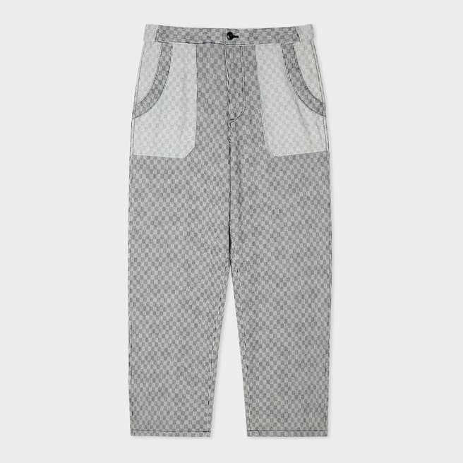 PAUL SMITH Grey Textured Cotton Trousers