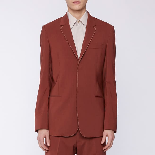 PAUL SMITH Red Concealed Wool Blazer