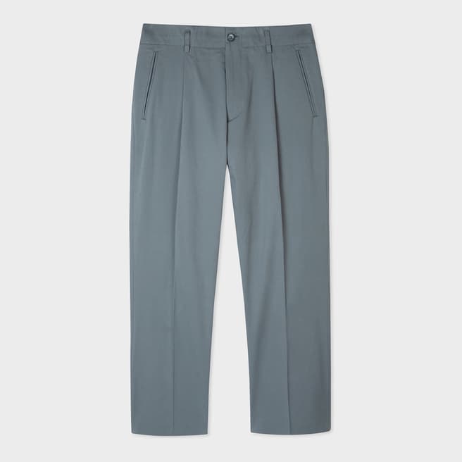 PAUL SMITH Blue Cotton Tailored Trousers