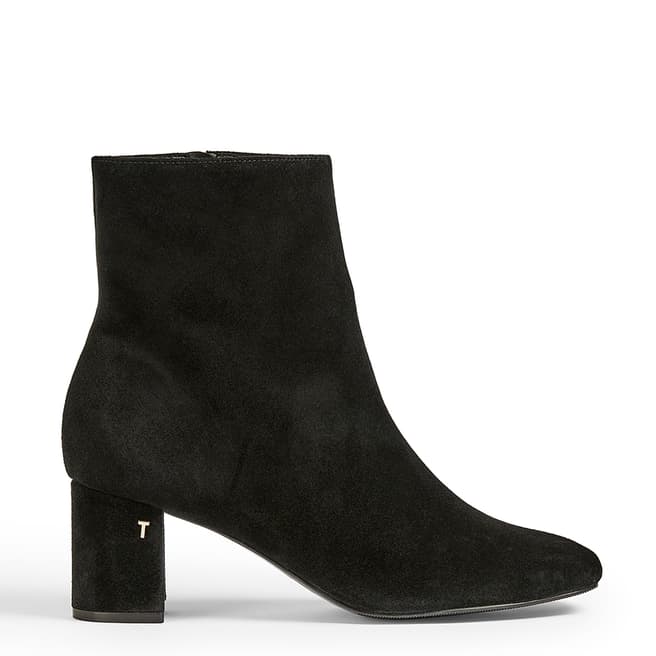 Ted Baker Black Neomie Suede Heeled Ankle Boot