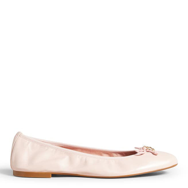 Ted Baker Pink Leather Bow Ballet Pump Shoe