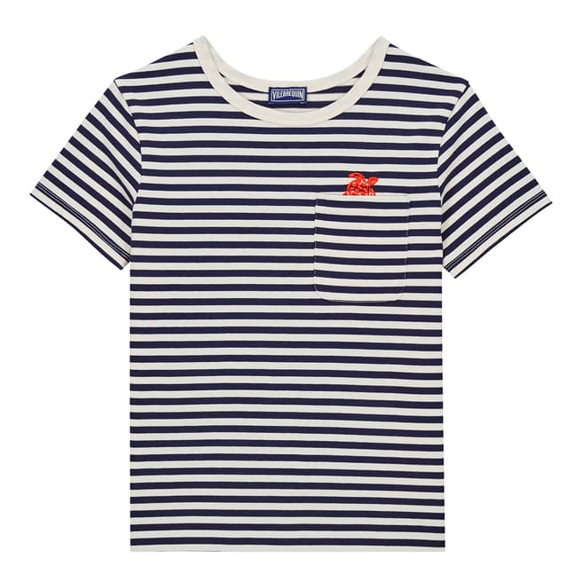 Vilebrequin Navy/Cream Gustave Cotton T-Shirt