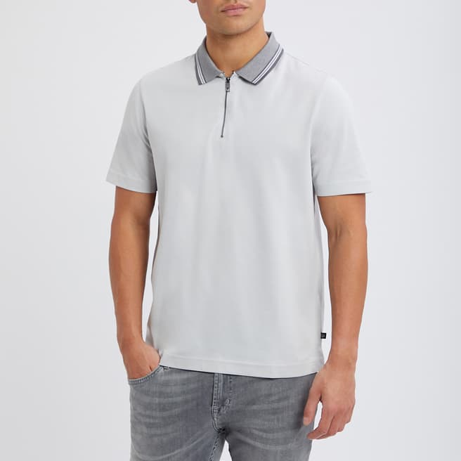 Ted Baker Grey Regular Fit Textured Polo Shirt