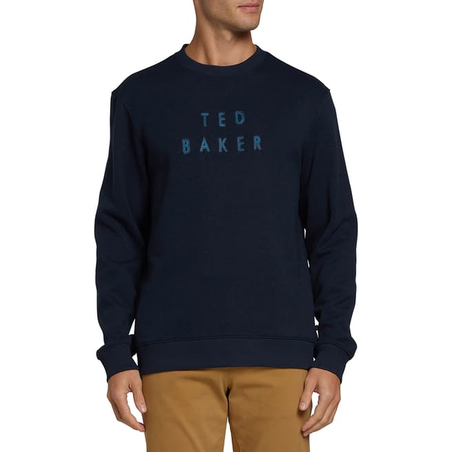 Ted Baker Navy Embroidered Sweatshirt