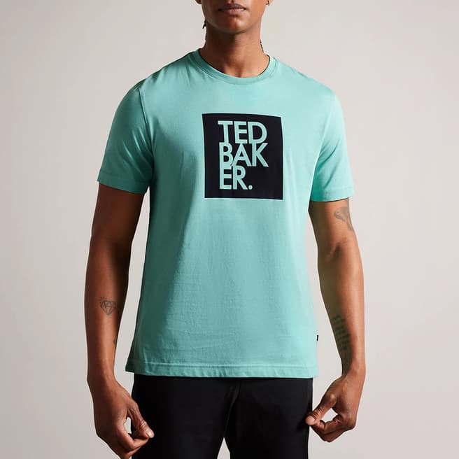 Ted Baker Green Square Cotton T-Shirt