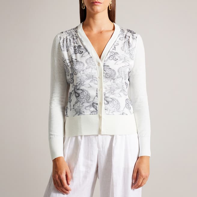 Ted Baker White Loulie Woven Cardigan