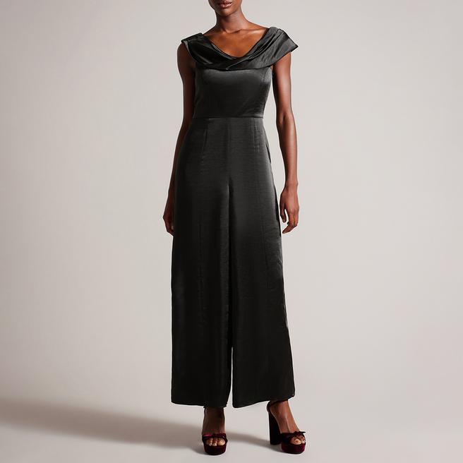 Ted Baker Black Dolynn Draped Neck Jumpsuit