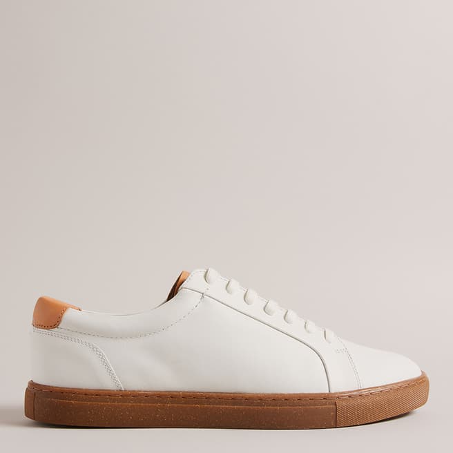 Ted Baker White Udamou Leather Trainer