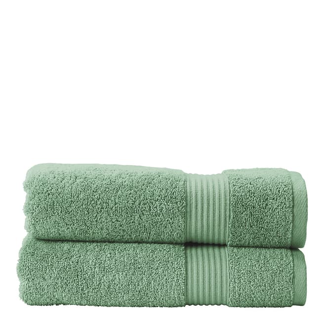 Christy Ambience Pair of Hand Towels, Jade