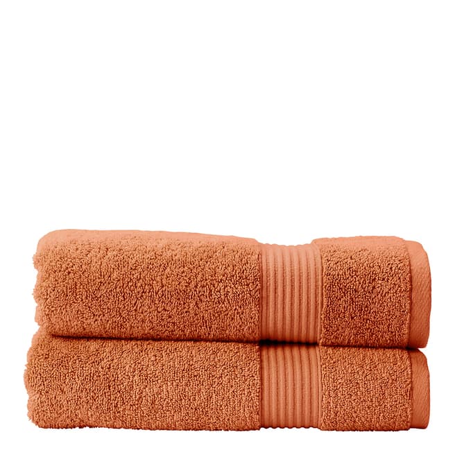 Christy Ambience Pair of Hand Towels, Burnt Sienna